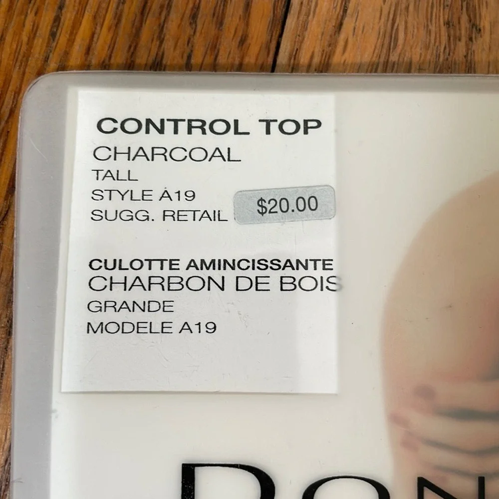 Donna Karan The‎ Nudes Control Top Panty Hose A19 Charcoal Tall NWT